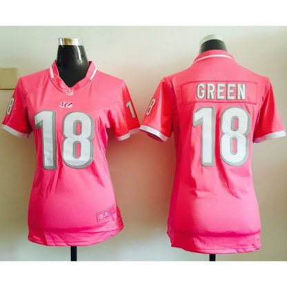 Nike Cincinnati Bengals #18 A.J. Green Pink Women's Stitched NFL Elite Bubble Gum Jersey