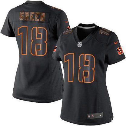 Nike Cincinnati Bengals #18 A.J. Green Black Impact Women's Stitched NFL Limited Jersey