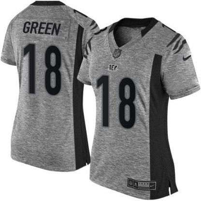 Nike Cincinnati Bengals #18 A.J. Green Gray Women's Stitched NFL Limited Gridiron Gray Jersey