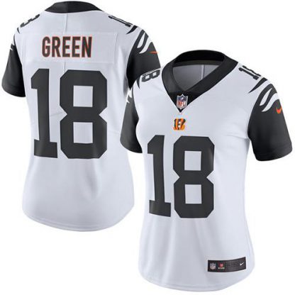 Nike Cincinnati Bengals #18 A.J. Green White Women's Stitched NFL Limited Rush Jersey