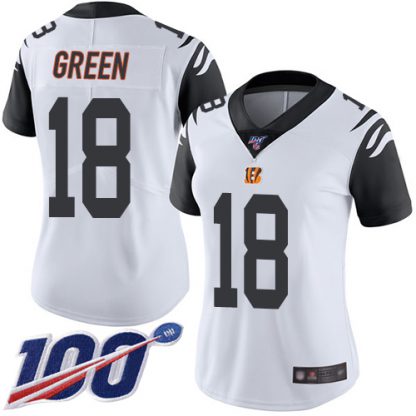Nike Cincinnati Bengals #18 A.J. Green White Women's Stitched NFL Limited Rush 100th Season Jersey