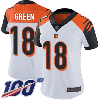 Nike Cincinnati Bengals #18 A.J. Green White Women's Stitched NFL 100th Season Vapor Limited Jersey