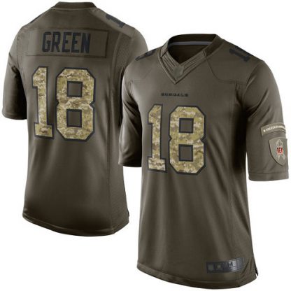 Nike Cincinnati Bengals #18 A.J. Green Green Men's Stitched NFL Limited 2015 Salute to Service Jersey