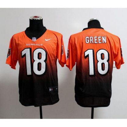 Nike Cincinnati Bengals #18 A.J. Green Orange/Black Men's Stitched NFL Elite Fadeaway Fashion Jersey