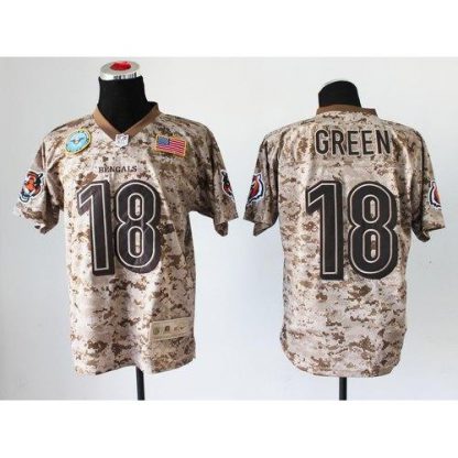 Nike Cincinnati Bengals #18 A.J. Green Camo Men's Stitched NFL New Elite USMC Jersey