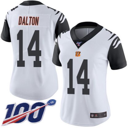 Nike Cincinnati Bengals #14 Andy Dalton White Women's Stitched NFL Limited Rush 100th Season Jersey