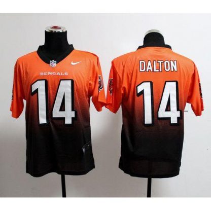 Nike Cincinnati Bengals #14 Andy Dalton Orange/Black Men's Stitched NFL Elite Fadeaway Fashion Jersey