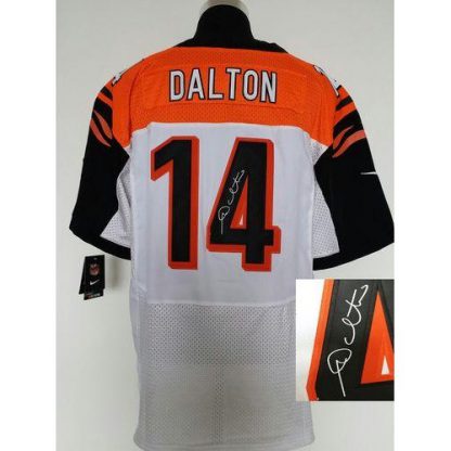 Nike Cincinnati Bengals #14 Andy Dalton White Men's Stitched NFL Elite Autographed Jersey