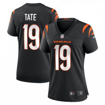 Cincinnati Cincinnati Bengals #19 Auden Tate Black Nike Women's Game Jersey