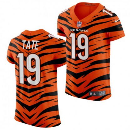 Nike Cincinnati Bengals #19 Auden Tate Men's 2021-22 Orange City Edition Elite NFL Jersey