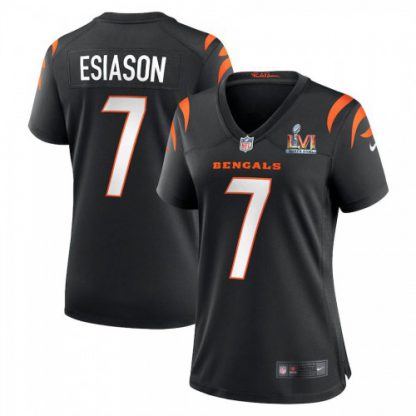Cincinnati Cincinnati Bengals #7 Boomer Esiason White Super Bowl LVI Patch Nike Women's Game Jersey