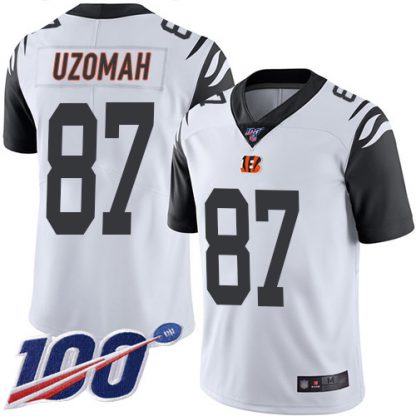 Nike Cincinnati Bengals #87 C.J. Uzomah White Youth Stitched NFL Limited Rush 100th Season Jersey