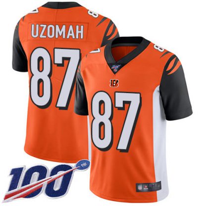 Nike Cincinnati Bengals #87 C.J. Uzomah Orange Alternate Youth Stitched NFL 100th Season Vapor Limited Jersey