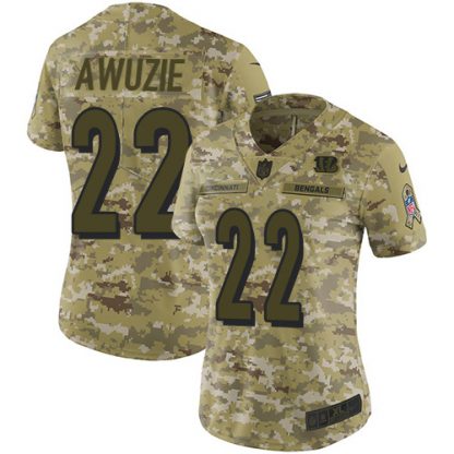 Nike Cincinnati Bengals #22 Chidobe Awuzie Camo Women's Stitched NFL Limited 2018 Salute to Service Jersey