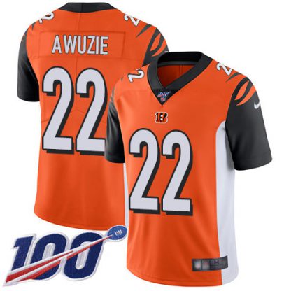 Nike Cincinnati Bengals #22 Chidobe Awuzie Orange Alternate Men's Stitched NFL 100th Season Vapor Untouchable Limited Jersey