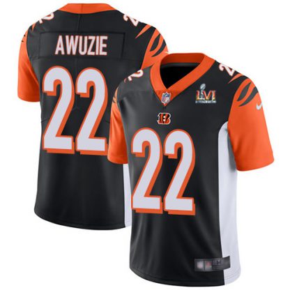 Nike Cincinnati Bengals #22 Chidobe Awuzie Black Team Color Super Bowl LVI Patch Men's Stitched NFL Vapor Untouchable Limited Jersey