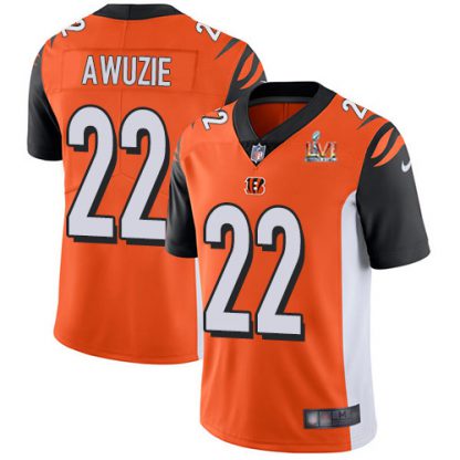 Nike Cincinnati Bengals #22 Chidobe Awuzie Orange Alternate Super Bowl LVI Patch Men's Stitched NFL Vapor Untouchable Limited Jersey