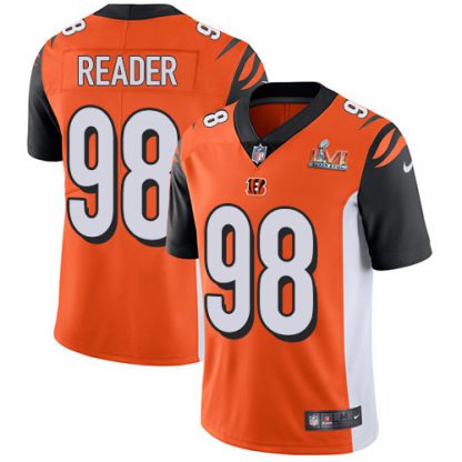 Nike Cincinnati Bengals #98 D.J. Reader Orange Alternate Super Bowl LVI Patch Youth Stitched NFL Vapor Untouchable Limited Jersey