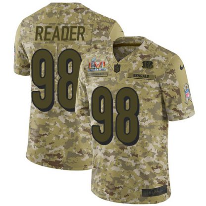 Nike Cincinnati Bengals #98 D.J. Reader Camo Super Bowl LVI Patch Youth Stitched NFL Limited 2018 Salute To Service Jersey