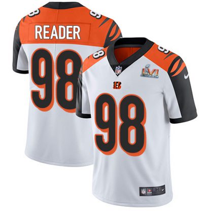 Nike Cincinnati Bengals #98 D.J. Reader White Super Bowl LVI Patch Men's Stitched NFL Vapor Untouchable Limited Jersey