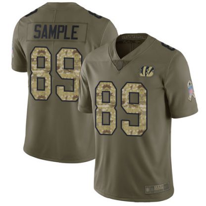 Nike Cincinnati Bengals #89 Drew Sample Olive/Camo Men's Stitched NFL Limited 2017 Salute To Service Jersey