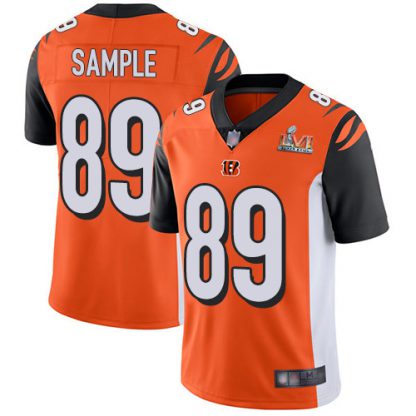 Nike Cincinnati Bengals #89 Drew Sample Orange Alternate Super Bowl LVI Patch Men's Stitched NFL Vapor Untouchable Limited Jersey