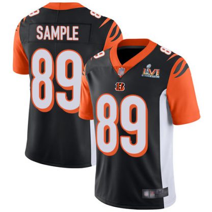 Nike Cincinnati Bengals #89 Drew Sample Black Team Color Super Bowl LVI Patch Men's Stitched NFL Vapor Untouchable Limited Jersey