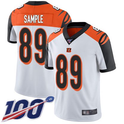 Nike Cincinnati Bengals #89 Drew Sample White Men's Stitched NFL 100th Season Vapor Limited Jersey