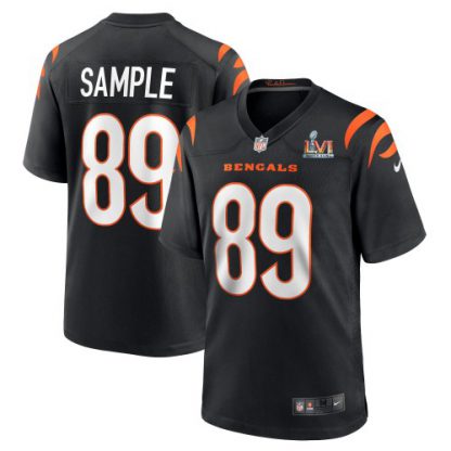 Cincinnati Cincinnati Bengals #89 Drew Sample Black Super Bowl LVI Patch Nike Game Jersey
