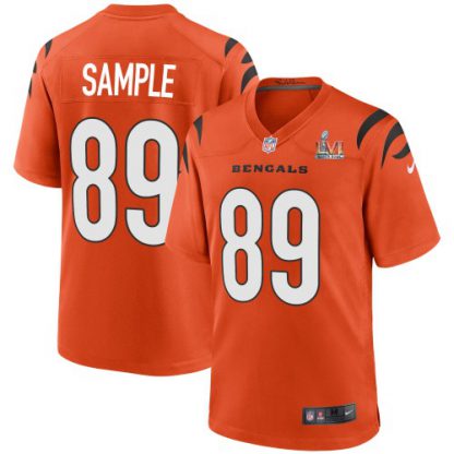 Cincinnati Cincinnati Bengals #89 Drew Sample Orange Super Bowl LVI Patch Nike Alternate Game Jersey