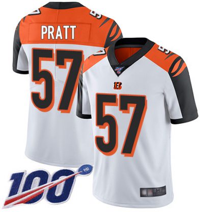 Nike Cincinnati Bengals #57 Germaine Pratt White Youth Stitched NFL 100th Season Vapor Untouchable Limited Jersey