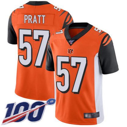 Nike Cincinnati Bengals #57 Germaine Pratt Orange Alternate Youth Stitched NFL 100th Season Vapor Untouchable Limited Jersey