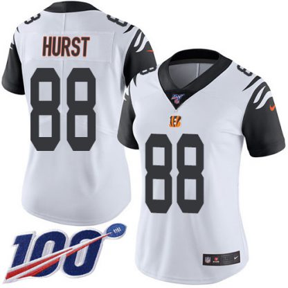 Nike Cincinnati Bengals #88 Hayden Hurst White Women's Stitched NFL Limited Rush 100th Season Jersey