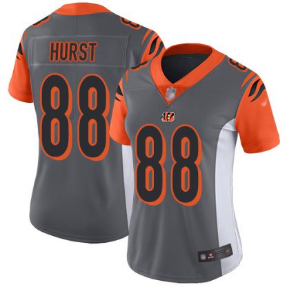 Nike Cincinnati Bengals #88 Hayden Hurst Silver Women's Stitched NFL Limited Inverted Legend Jersey