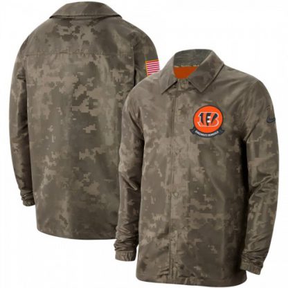 Men's Cincinnati Cincinnati Bengals Nike Camo 2019 Salute to Service Sideline Full-Zip Lightweight Jacket