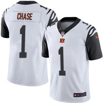 Nike Cincinnati Bengals #1 Ja'Marr Chase White Youth Stitched NFL Limited Rush Jersey