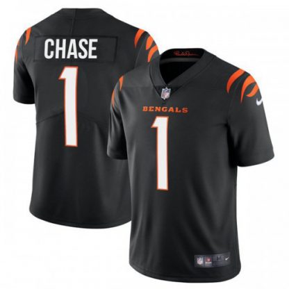 Cincinnati Cincinnati Bengals #1 Ja'Marr Chase Black Men's Nike Vapor Limited Jersey