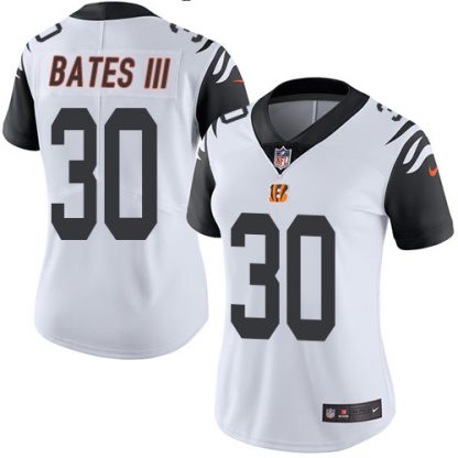 Nike Cincinnati Bengals #30 Jessie Bates III White Women's Stitched NFL Limited Rush Jersey