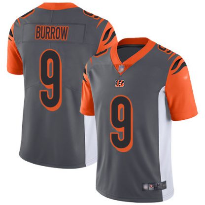 Nike Cincinnati Bengals #9 Joe Burrow Silver Men's Stitched NFL Limited Inverted Legend Jersey