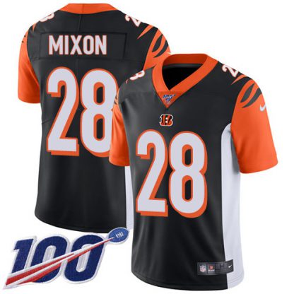 Nike Cincinnati Bengals #28 Joe Mixon Black Team Color Men's Stitched NFL 100th Season Vapor Limited Jersey