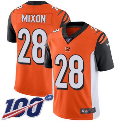 Nike Cincinnati Bengals #28 Joe Mixon Orange Alternate Men's Stitched NFL 100th Season Vapor Limited Jersey