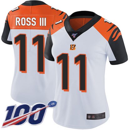Nike Cincinnati Bengals #11 John Ross III White Women's Stitched NFL 100th Season Vapor Limited Jersey