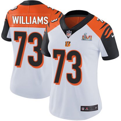 Nike Cincinnati Bengals #73 Jonah Williams White Super Bowl LVI Patch Women's Stitched NFL Vapor Untouchable Limited Jersey