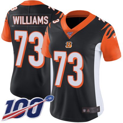 Nike Cincinnati Bengals #73 Jonah Williams Black Team Color Women's Stitched NFL 100th Season Vapor Untouchable Limited Jersey