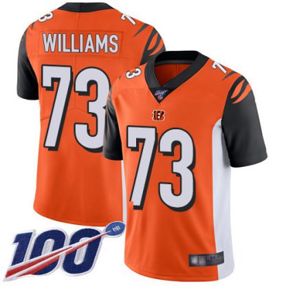 Nike Cincinnati Bengals #73 Jonah Williams Orange Alternate Youth Stitched NFL 100th Season Vapor Limited Jersey