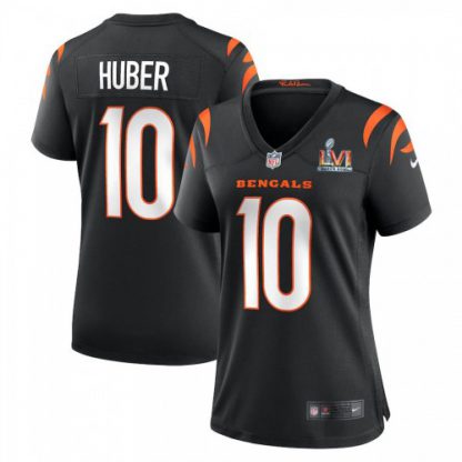Cincinnati Cincinnati Bengals #10 Kevin Huber White Super Bowl LVI Patch Nike Women's Game Jersey