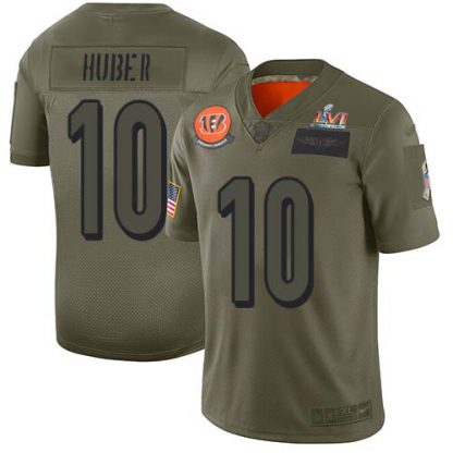 Nike Cincinnati Bengals #10 Kevin Huber Camo Super Bowl LVI Patch Youth Stitched NFL Limited 2019 Salute To Service Jersey