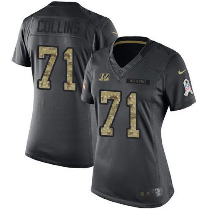 Nike Cincinnati Bengals #71 La'el Collins Black Women's Stitched NFL Limited 2016 Salute to Service Jersey
