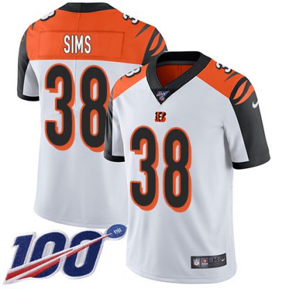 Nike Cincinnati Bengals #38 LeShaun Sims White Youth Stitched NFL 100th Season Vapor Untouchable Limited Jersey