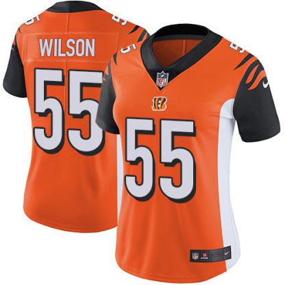 Nike Cincinnati Bengals #55 Logan Wilson Orange Alternate Women's Stitched NFL Vapor Untouchable Limited Jersey